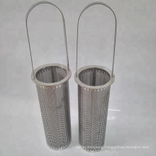 Stainless steel perforated wire mesh filter basket